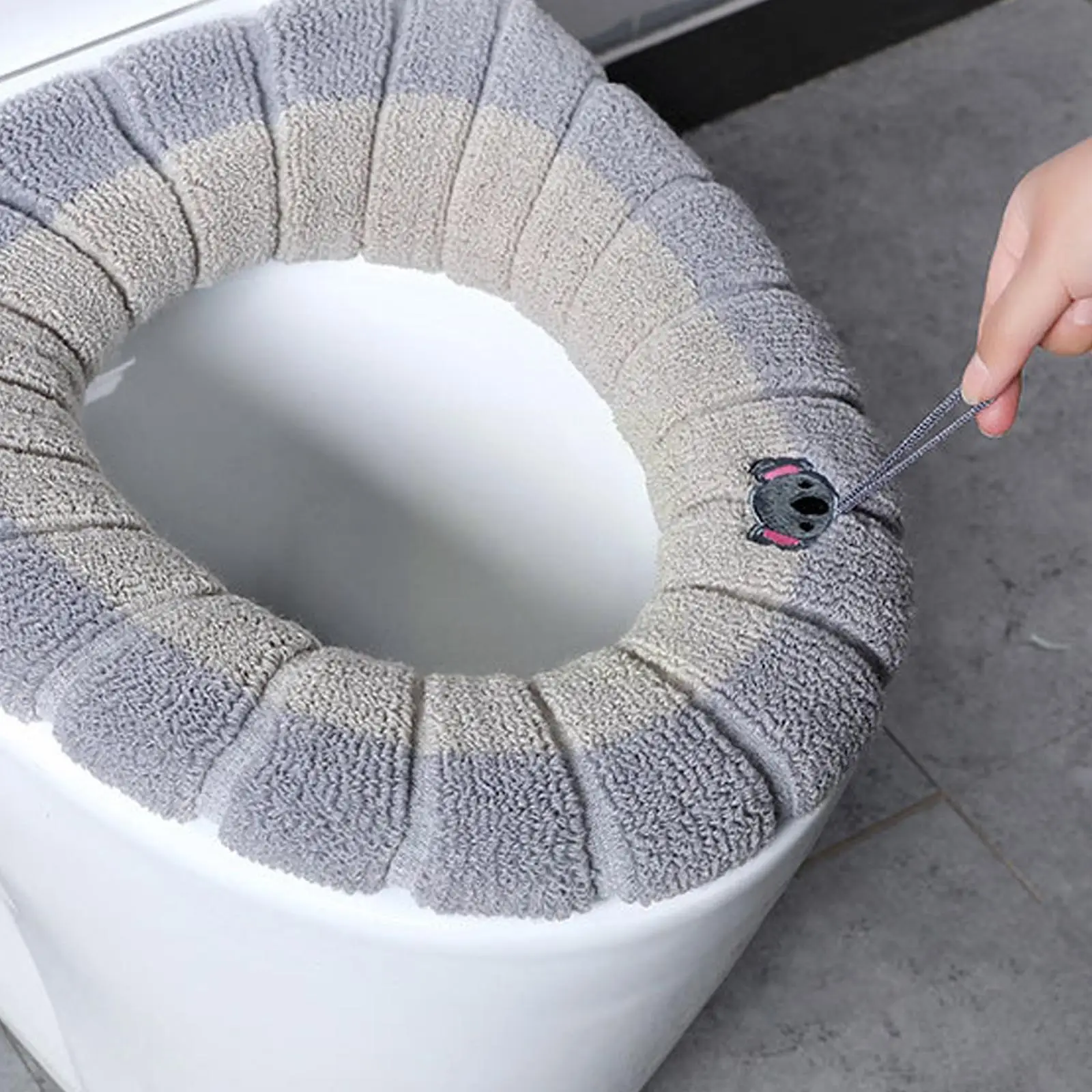 

Toilet Cover Mat Toilet Warmer Bathroom Toilet Closestool Thicker With Handle Washable Pad Cushion Warmer Toilet U9s1