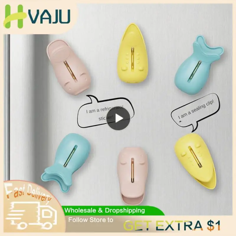 

Press Open Mouth Sealer Clamp Sealed Moisture Durable Plastic Snack Clip Magnetic Storage Sealer Machine Food Clip Convenient