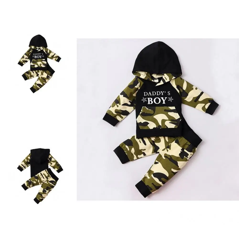 

Camouflage Tops Great Attractive Warm-keeping Children Camouflage Hoodie Pants Set for School Kids Apparel Baby Clothes