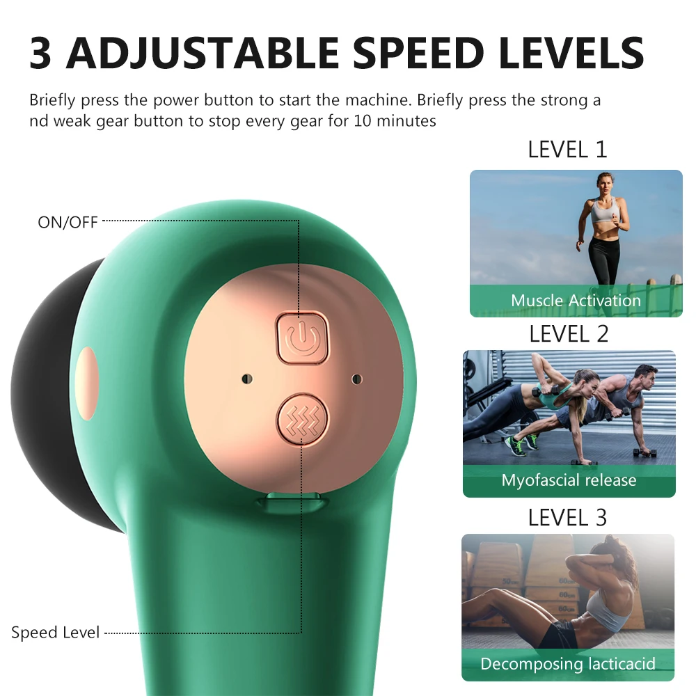Электрический массажный пистолет для похудения расслабление мышц тела шеи спины