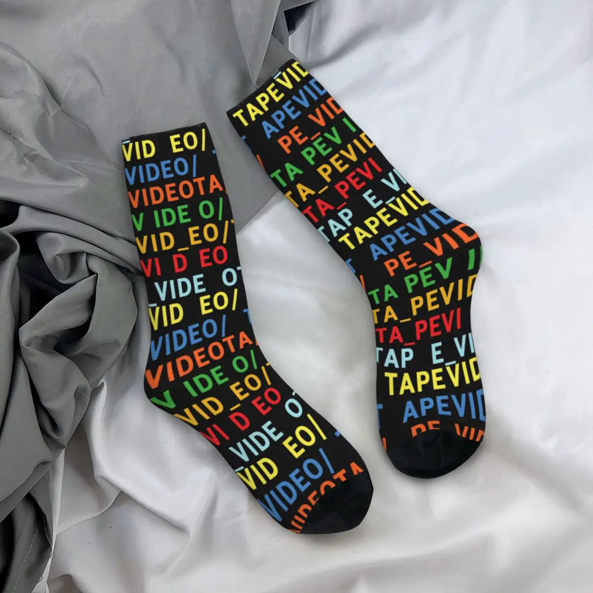 Videotape Radiohead In Rainbows Socks Men Women Soft Fashion Harajuku Stuff Middle TubeSocks Christmas Present
