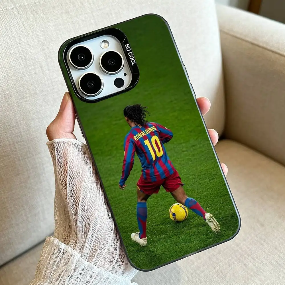Фото Чехол для телефона Ronaldinho Football 10 для iPhone 17/12/13/11/14/15/16 Pro Max Plus, цветной серебристый, защитный чехол. №5