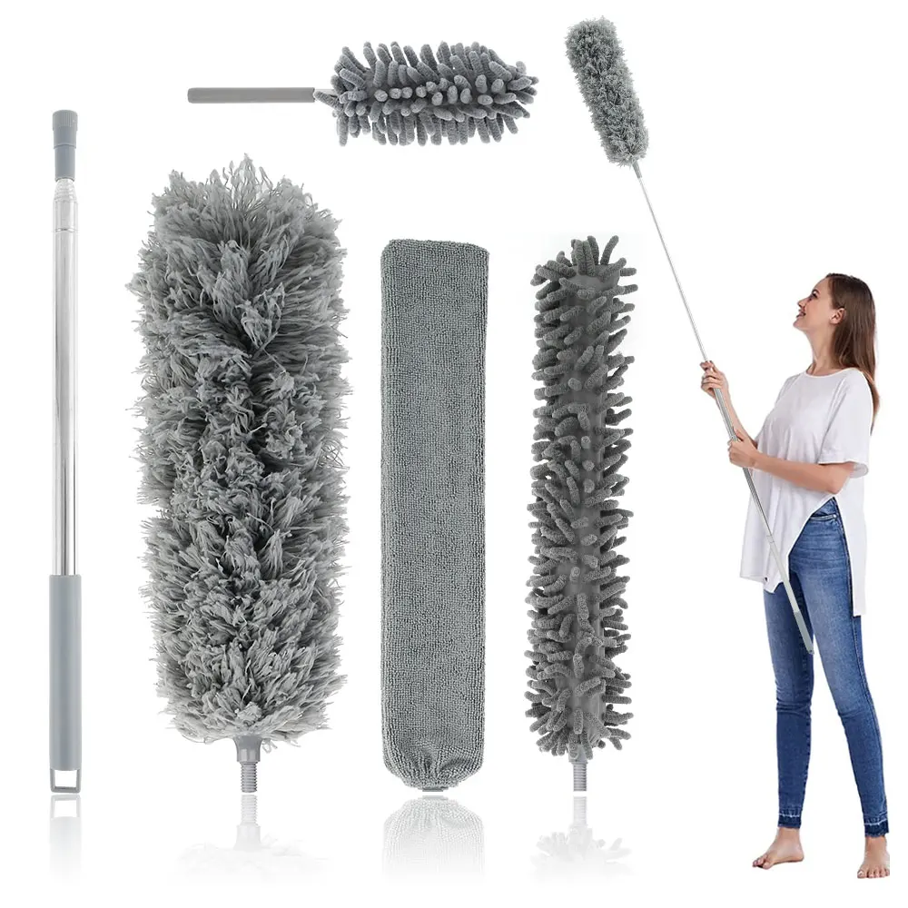 

Universal Duster Retractable Pole Easy Cleaning Brush Arbitrarily Bent Duster Multi-function Purpose Household Cleaning Tools