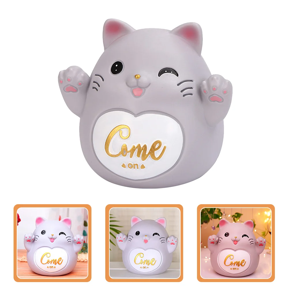 

Cartoon Cat Saving Pot Coin Beautiful Resin Money Pot Fashion Desktop Ornament