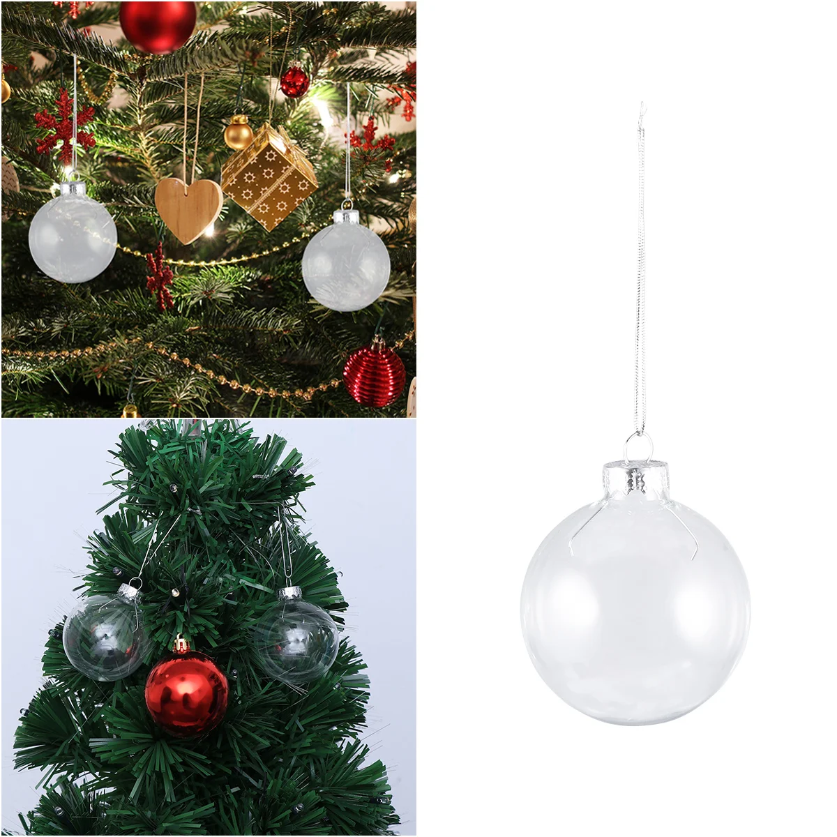 

Transparent Glass Hanging Christmas Balls Christmas Tree Decorations Christmas hanging gifts with Lids Christmas Ornament