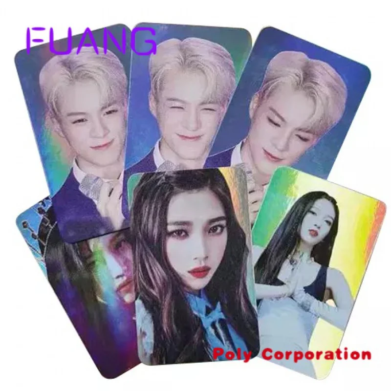 Factory Wholesale High quality Custom dantan double sided color postcard kpop holographic Kpop photocards Lomo Card