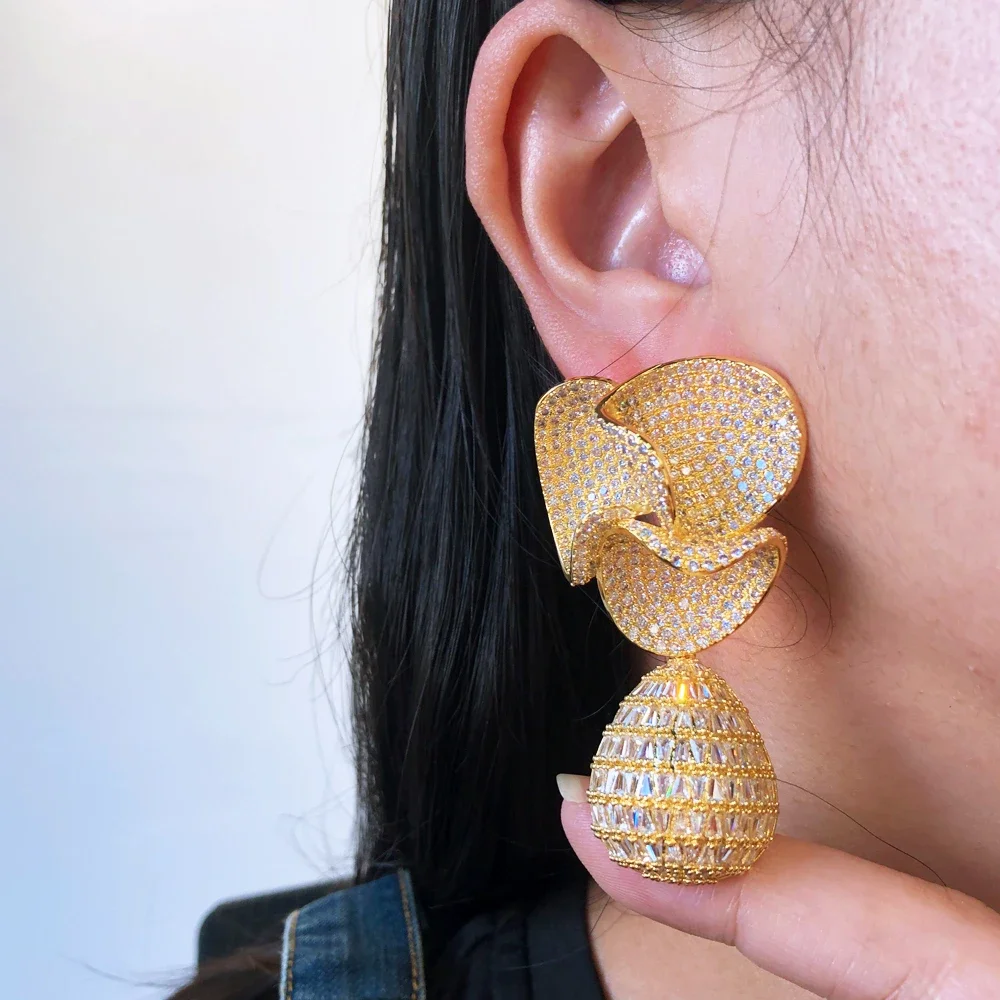 Kellybola Роскошные великолепные большие серьги-капли для женщин блестящие серьги с