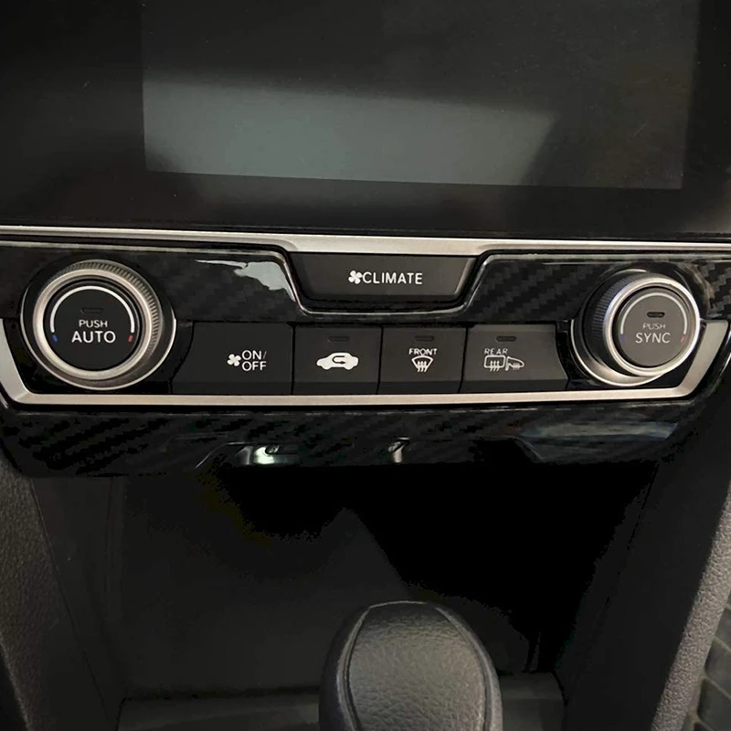 

Отделка панели центральной консоли ABS из углеродного волокна стильные аксессуары для украшения интерьера для Honda 10 Gen Civic 2016-2020