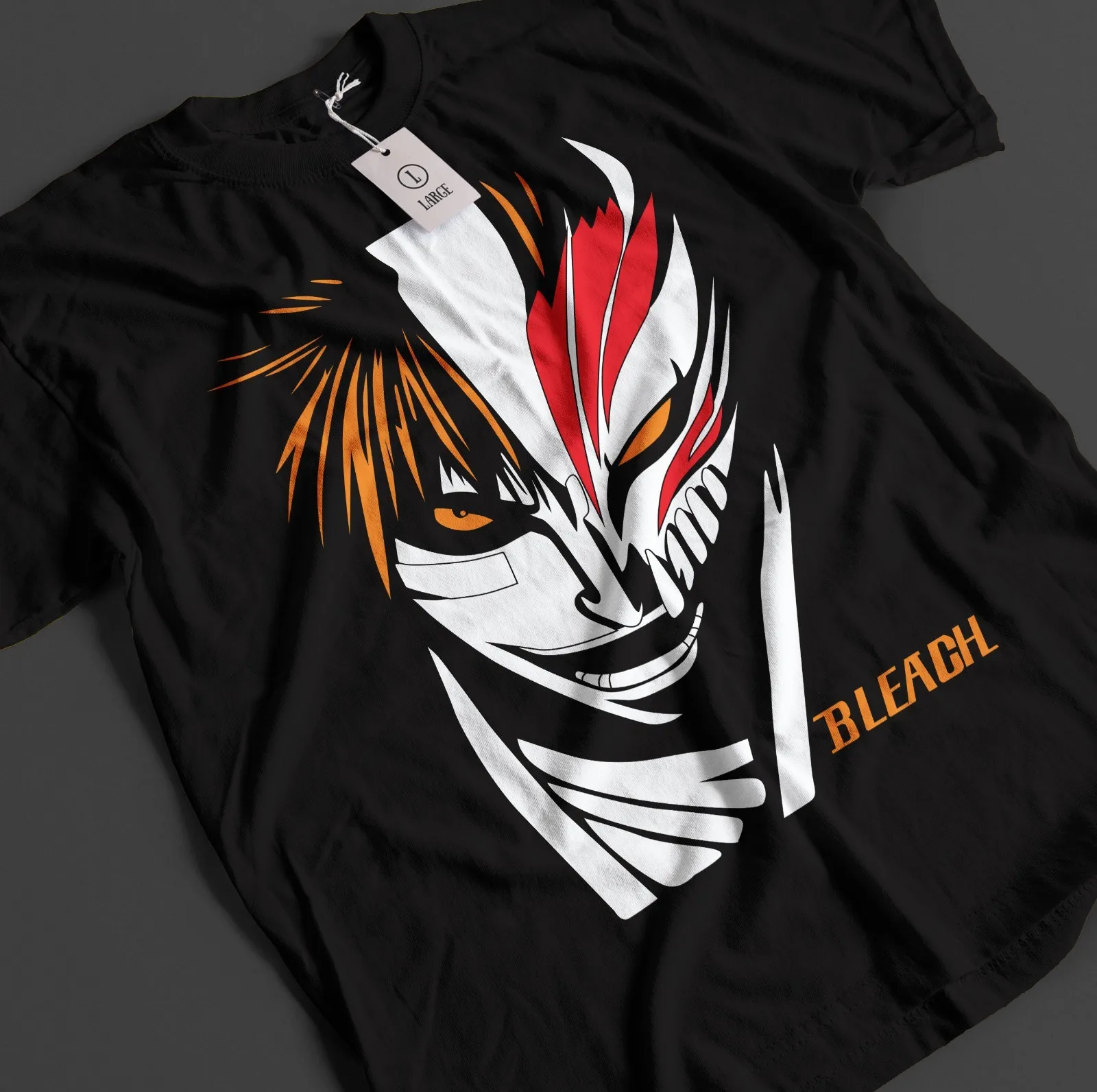 Фото Футболка с изображением персонажей аниме Bleach: Ичиго, Банкай, Бьякуя, Айзен, Зараки. Унисекс. №1