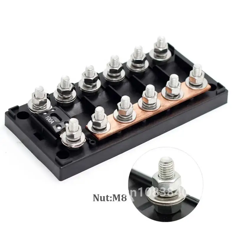 Болтовые шпильки 6-контактный блок предохранителей 48 В 100 А линейный держатель