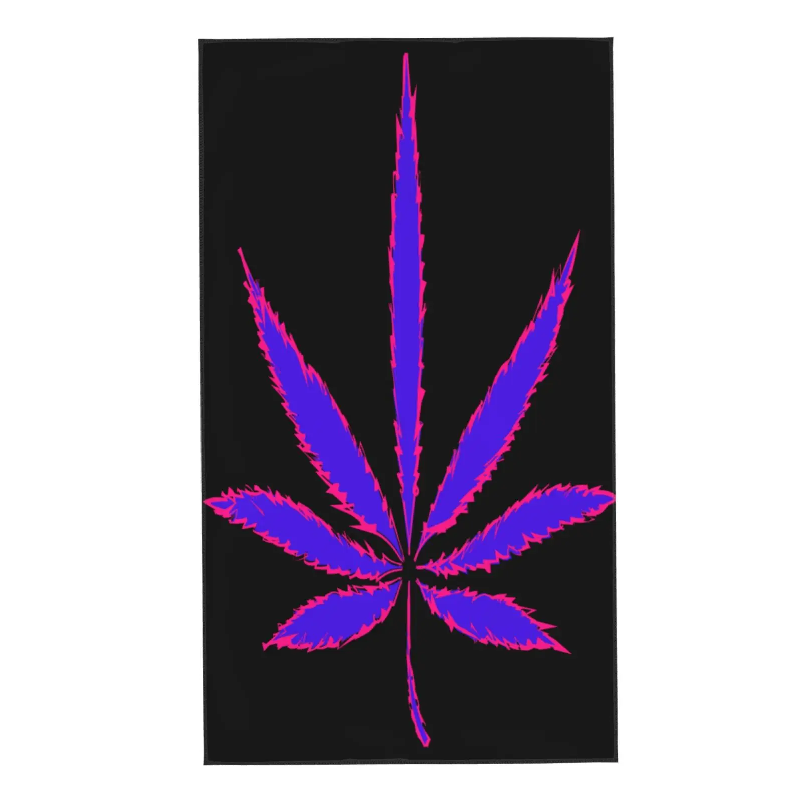 

Face Towel Neon Purple Cannabis Marijuana Leaf Weed On Black Soft Bath Hotel Spa Gym Sport Hand Towelsполотенце для