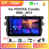 vtopek 9 4g carplay 2din android 11 car radio multimedia players gps navigation for toyota corolla e140150 2006 2013 head unit