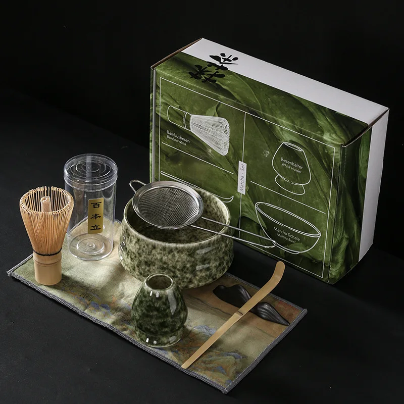 

Matcha Gift Whisk Set Scoop Tool Tea Stand Home Bowl Kit Accessorie Japanese Clean Traditional Handmade Easy 4-7pcs/set Ceremony