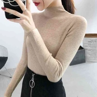 semi high neck sweater womens slim fit versatile western style top autumn winter with long sleeve bottomed sweater 77h 801 6