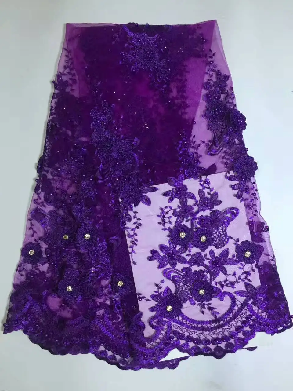 

Fashionable Nigerian Lace Fabrics High Quality African lace dress fabric 2021 Nice Bridal net lace D1075