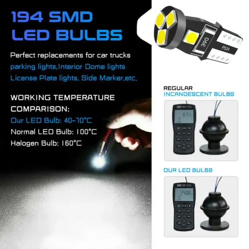 

Glofe 168 194 2825 Led Interior License Side Marker Map Courtesy Light Bulb T10