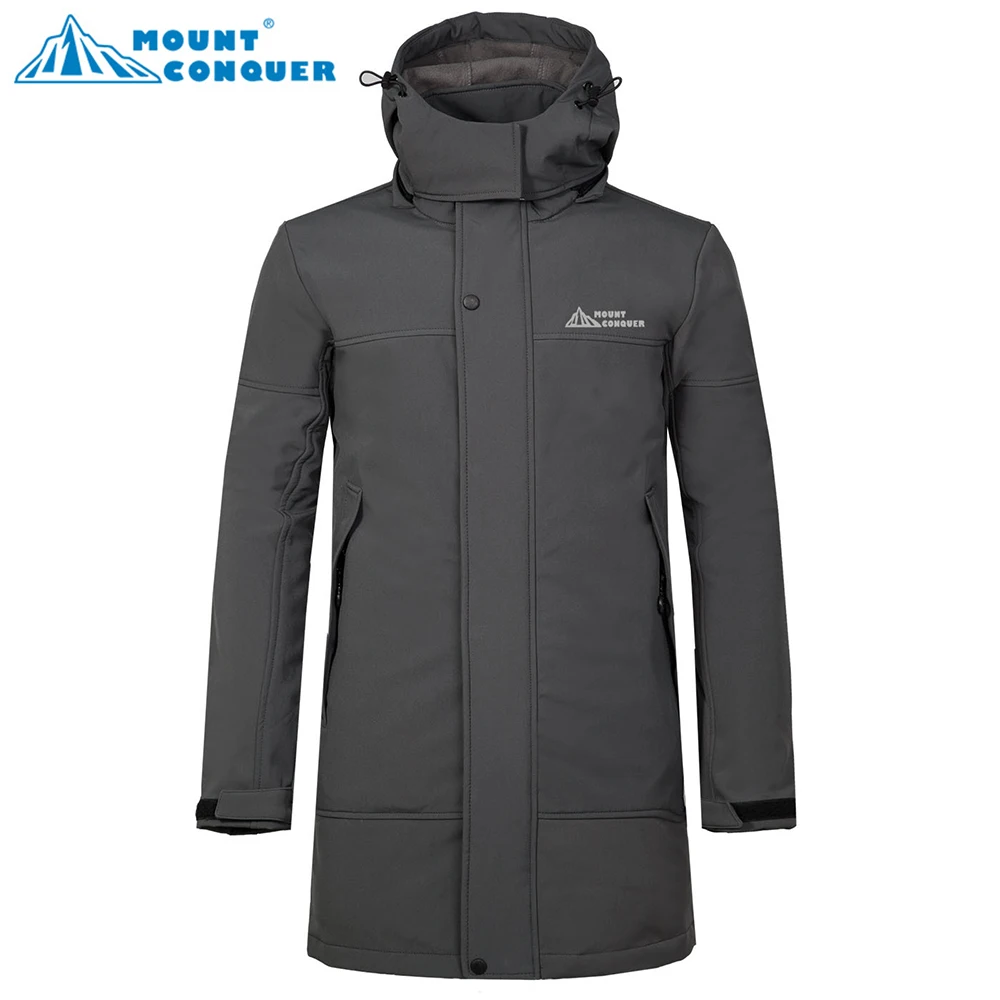 

MOUNT CONQUER Men Camping hiking climbing skiing mountain fish waterproof Softshell Fleece warm Outdoor Men Long Jackets