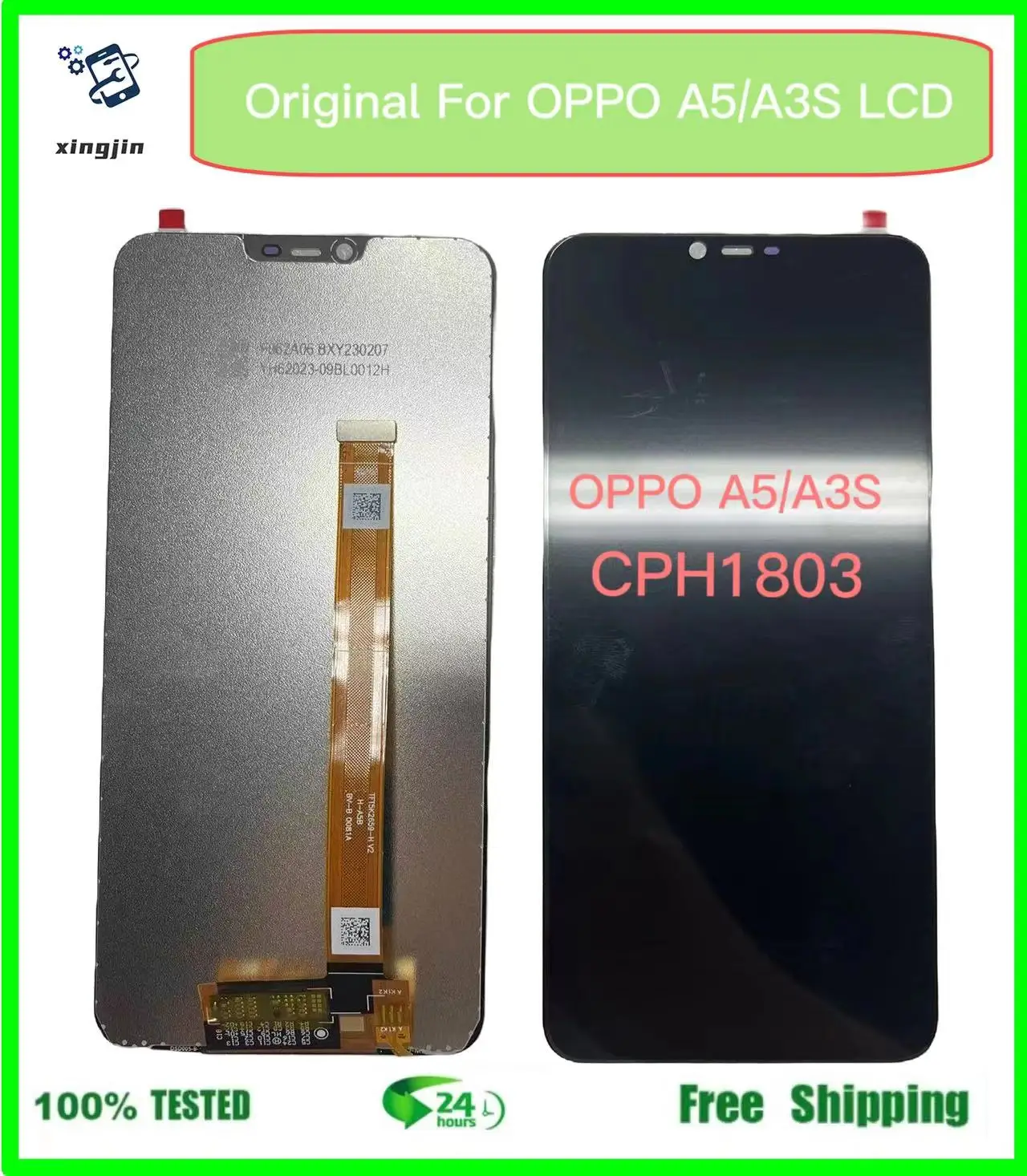 

100% Test For OPPO A5/A3S CPH1803 CPH1853 LCD Display Touch Panel Sensor Digitizer Assembly For OPPO A3s/A5 Screen