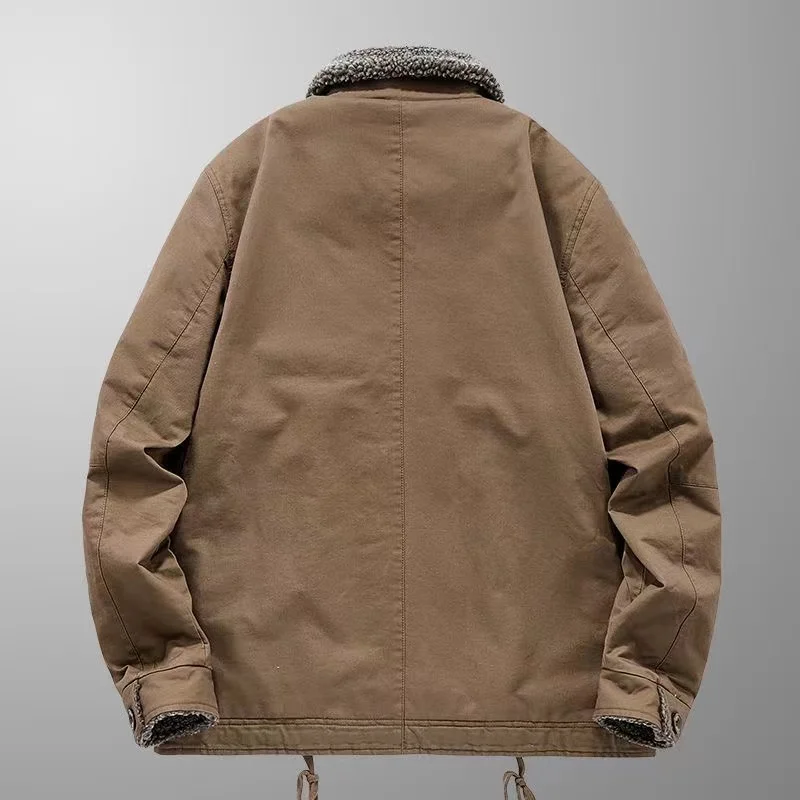 Men's Jacket Male Tooling Cotton-padded Jacketswinter Thickened Large Size Casual Warm Cotton Coat Jacket Lapel Men's Clothing