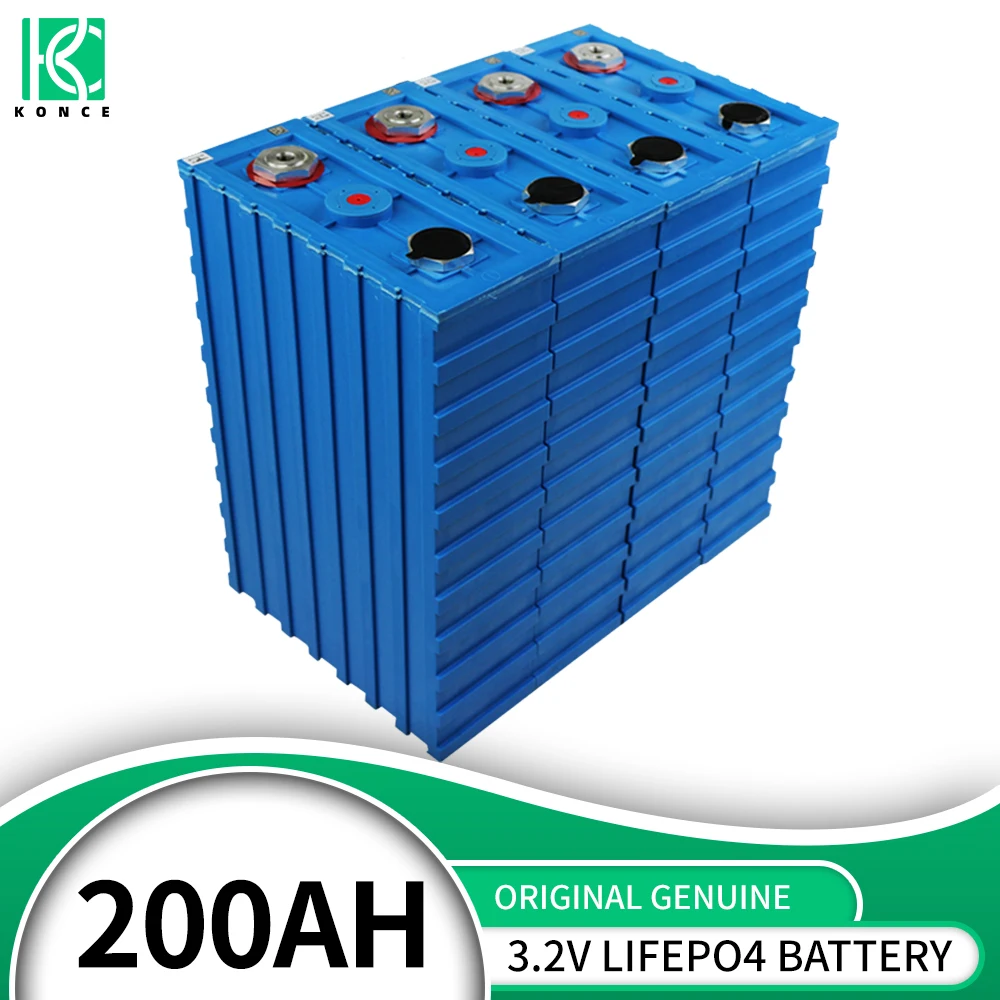 

Lifepo4 3.2V 200Ah LiFePO4 Rechargeable Plastic Lithium Iron Phosphate Battery Solar DIY Cell for RV EV Boats Golf Carts Vans