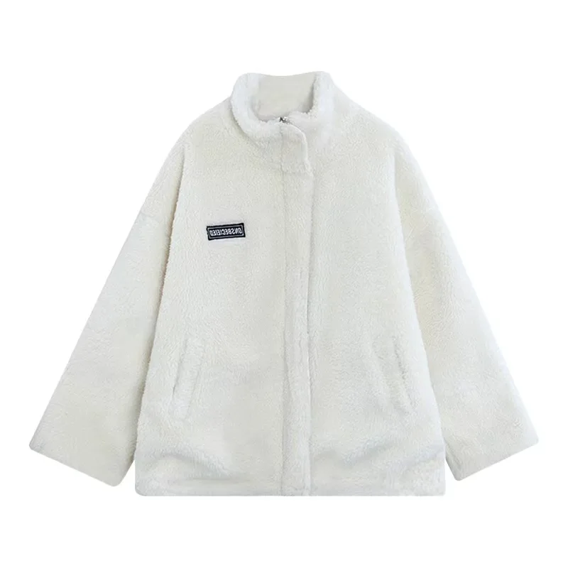 Lamb Velvet Coat Women's Winter 2022 New Women's Clothing Plus Velvet Thickening Casual All-match Korean Style Sweater Women