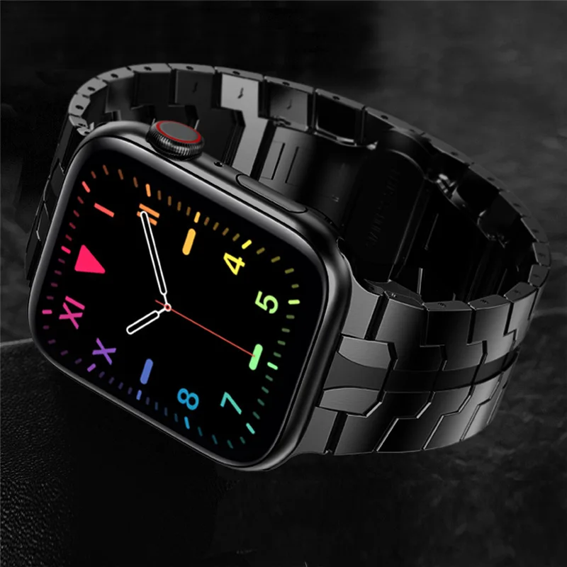 Stainless Steel Band for Apple Watch Case Alloy Strap for Iwatch Series 7 6 5 4 SE 44mm 45mm 42mm 40mm 38mm 41mm Metal Bracelet