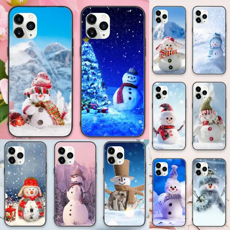

Winter christmas cute snowman tree Phone Case For iphone 12 11 13 7 8 6 s plus x xs xr pro max mini