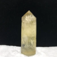 157 mm citrine hand polished hexagon crystals point feng shui healing reiki feng shui home decoration stone handicraft tower