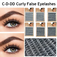 grafting false eyelashes cddd curl fans lashes extension curly fake eyelash self adhesive 10 traybox faux mink makeup tools