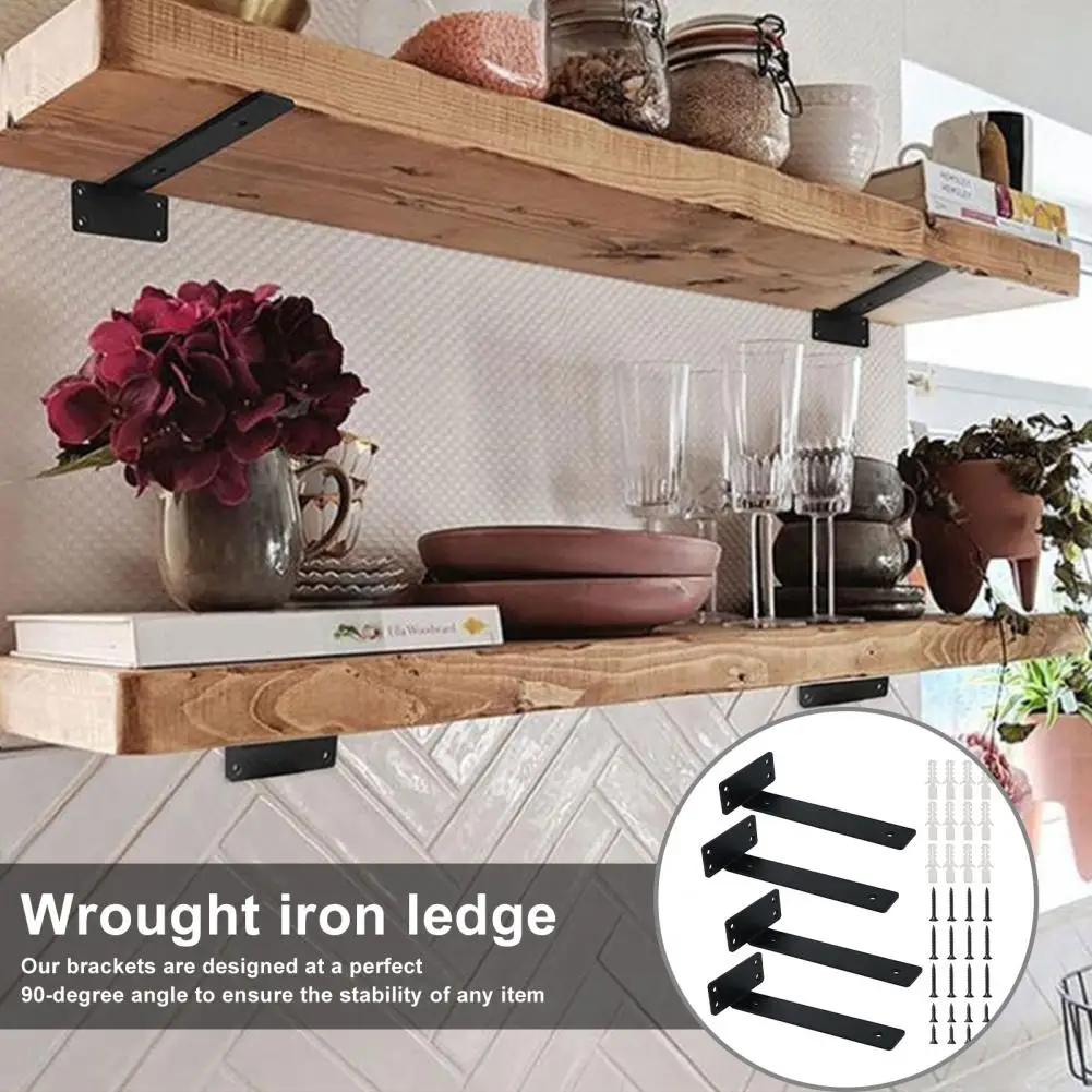 

Shelf Brackets Rustic Floating Shelf Brackets Heavy Duty Anti-slip Stainless Steel with Modern Iron Finish Floating Bookshelf