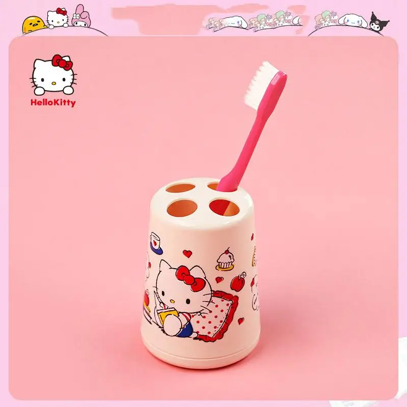 

Sanrio Hello Kittys Toothbrush Glass Kawaii Mouthwash Cup Anime My Melody Cartoon Toothpaste Holder Plastic Bathroom Brush Gifts