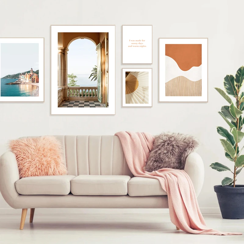 

Landscape Architecture Color Block Abstract Painting Wall Decor Art Canvas Nordic Posters And Printing For Living Room Decor