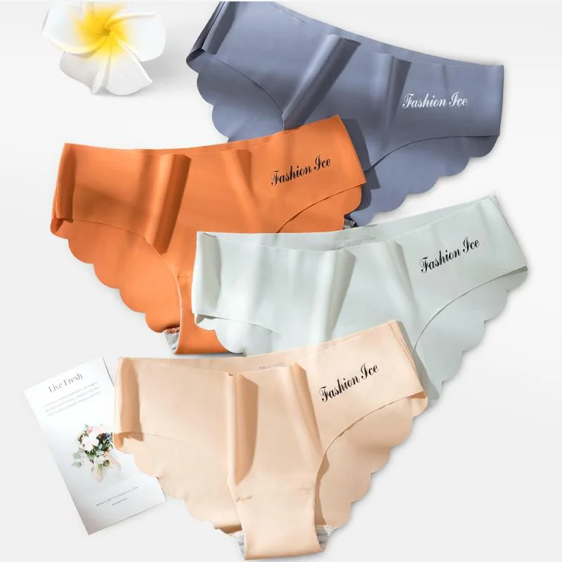 

Summer Quickly Dry Panties for Women Seamless Panty Solid Invisible Underwear Sexy Low Waist Briefs Women's Underpants Lingerie