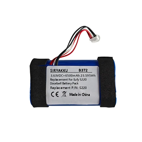S220 3,63 В 6500 мАч литий-ионная аккумуляторная батарея для Eufy S220 аккумулятор для дверного звонка