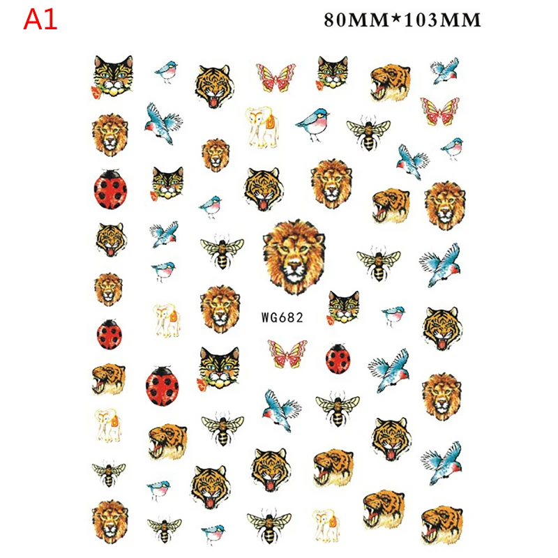 

3D-Наклейки для ногтей с леопардовым принтом и змеиным принтом