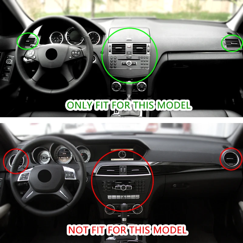 Для Mercedes Benz C Class W204 2007 - 2010 автомобильное углеродное волокно боковое/Центральное