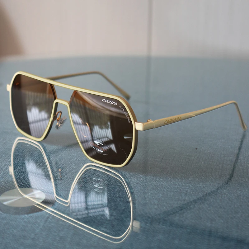 

Retro Oversized Square Sunglasses for Women Men Brand Vintage Shades Hexagon Metal Frame Sun Glasses UV400 C38