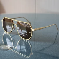 retro oversized square sunglasses for women men brand vintage shades hexagon metal frame sun glasses uv400 c38
