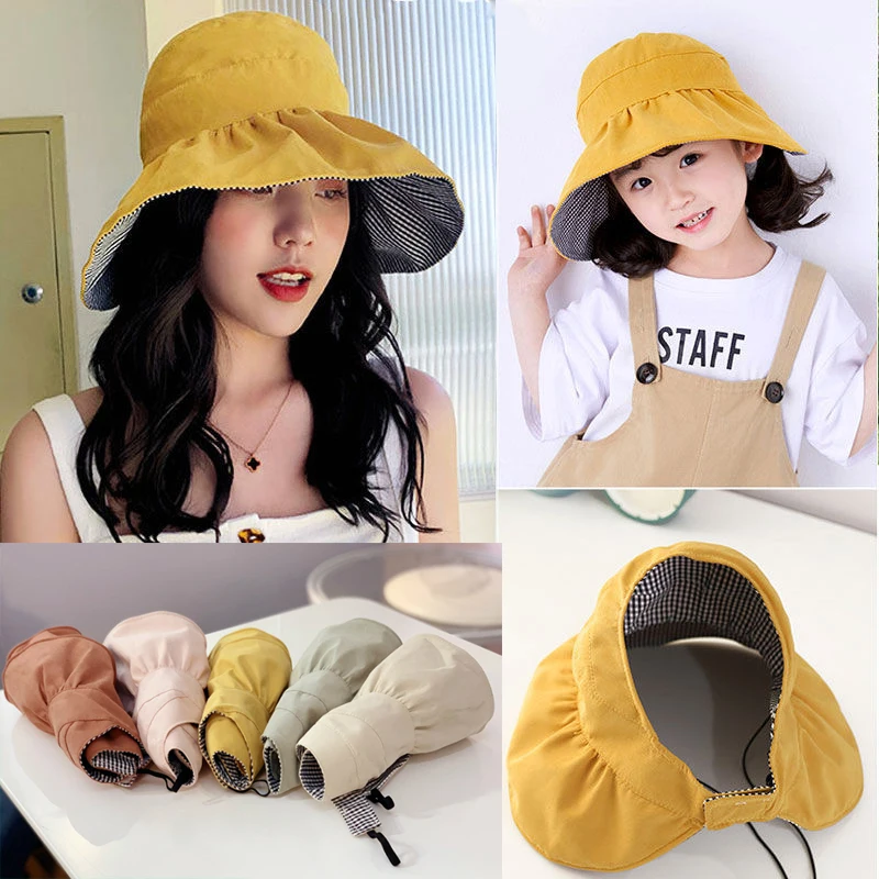 

New Sunshade Empty Top Foldable Hat Outdoor Travel Women's Child Summer and Autumn Sunscreen Hat Visor Cap For the Sun UV Cap
