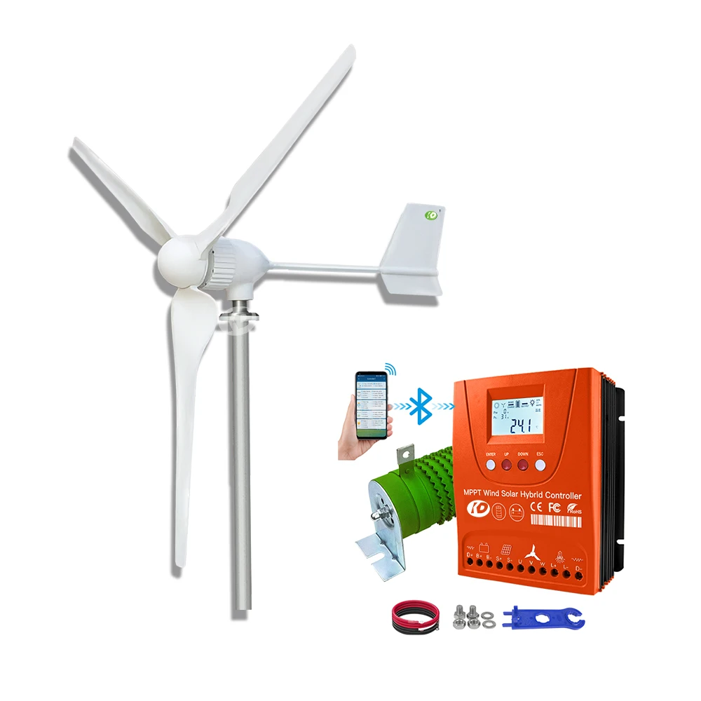 

1000W 24V48V Powerful Residential Wind Turbine Generator Optional Controller Small Windmill Hybrid Wind Solar Power System