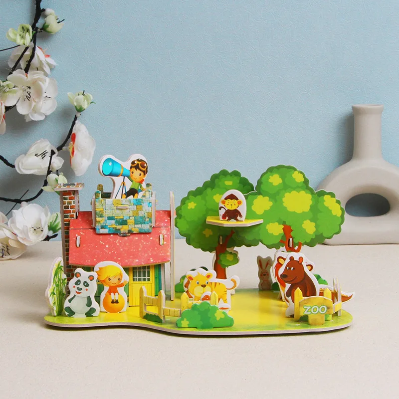 

3D paper three-dimensional Jigsaw Puzzle House Model DIY children puzzle hand-made small gifts