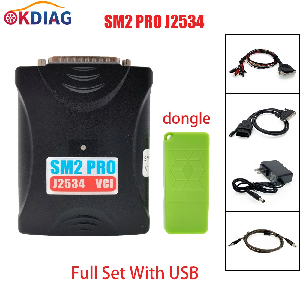 SM2 PRO J2534 VCI PCM ECU Programmer Dongle 67 IN 1 ECU Read&Write EEPROM FLASH BENCH OBD Update Version SM2 Hardware