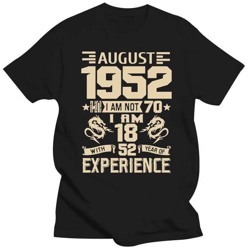 

Новинка 2022, январь, февраль, апрель, май, июнь, сентябрь, 1952 года, Мужская футболка с коротким рукавом, Повседневная рубашка с принтом, август