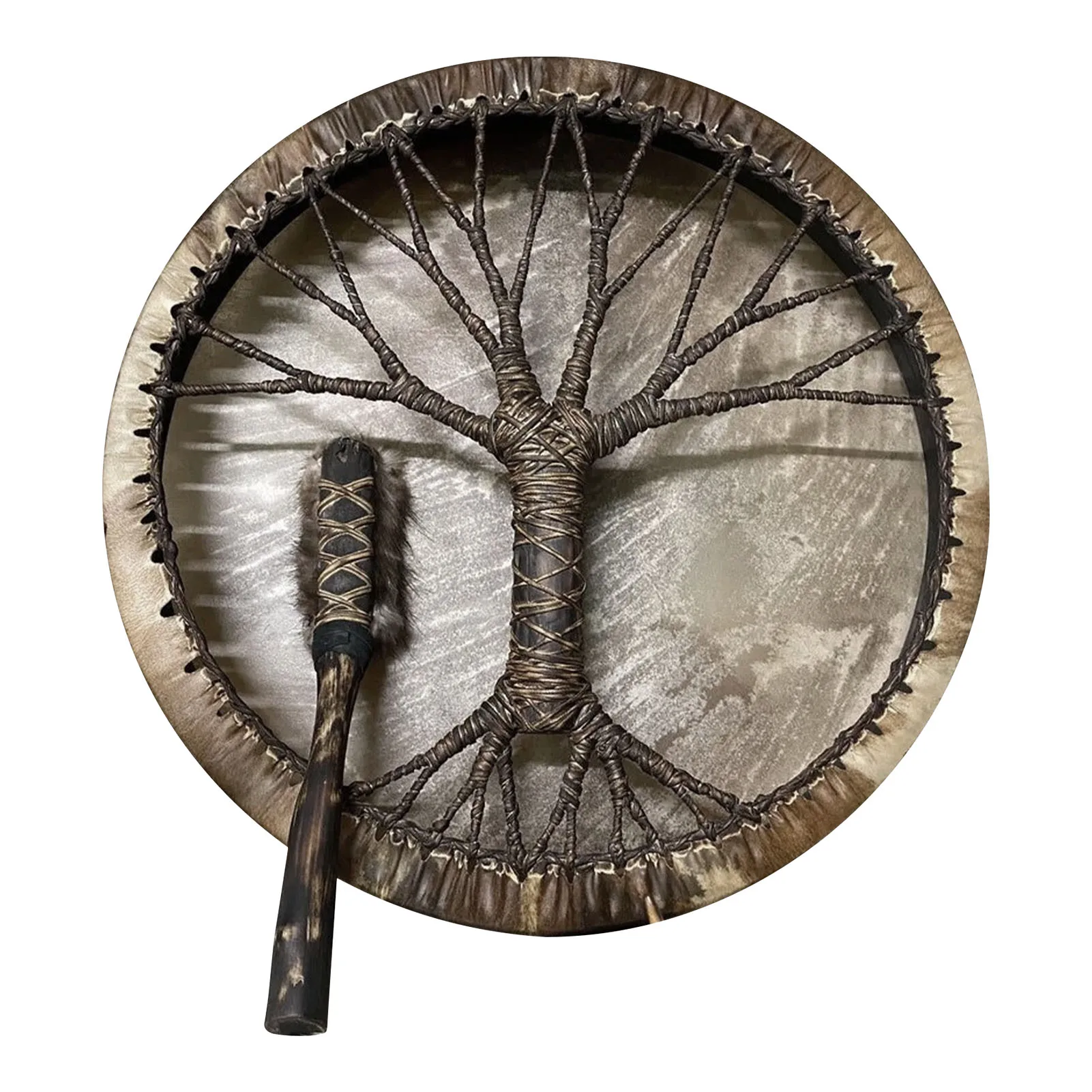 

Shaman Drum Tree Of Life Decoration Design Handmade Shamanic Drum Symbol Of The Siberian Drum Spirit Music Leather + Wood
