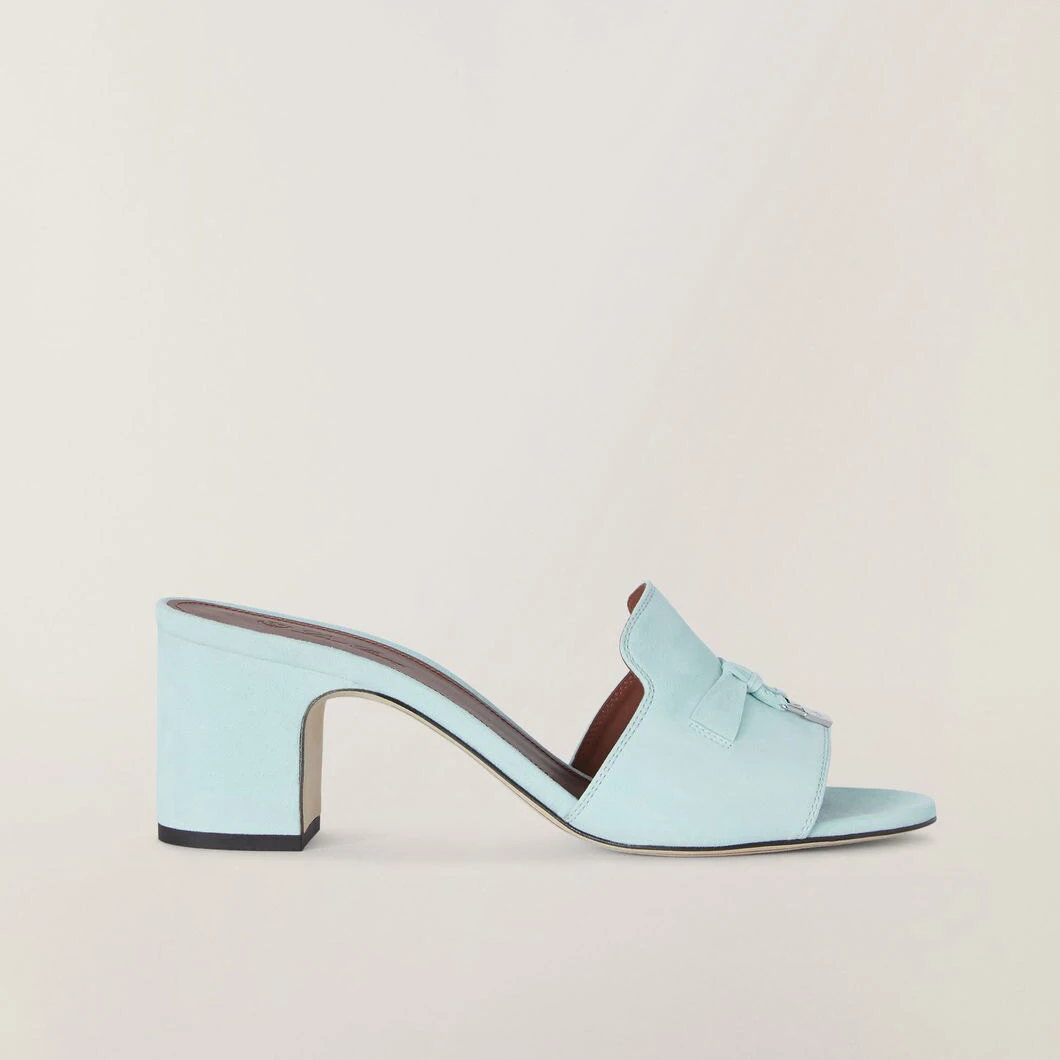 2023 New Brand Women's Summer Charm High-Heeled Slippers Top Cashmere Material Leather Soles Sexy Party Wedding High-Heeled.