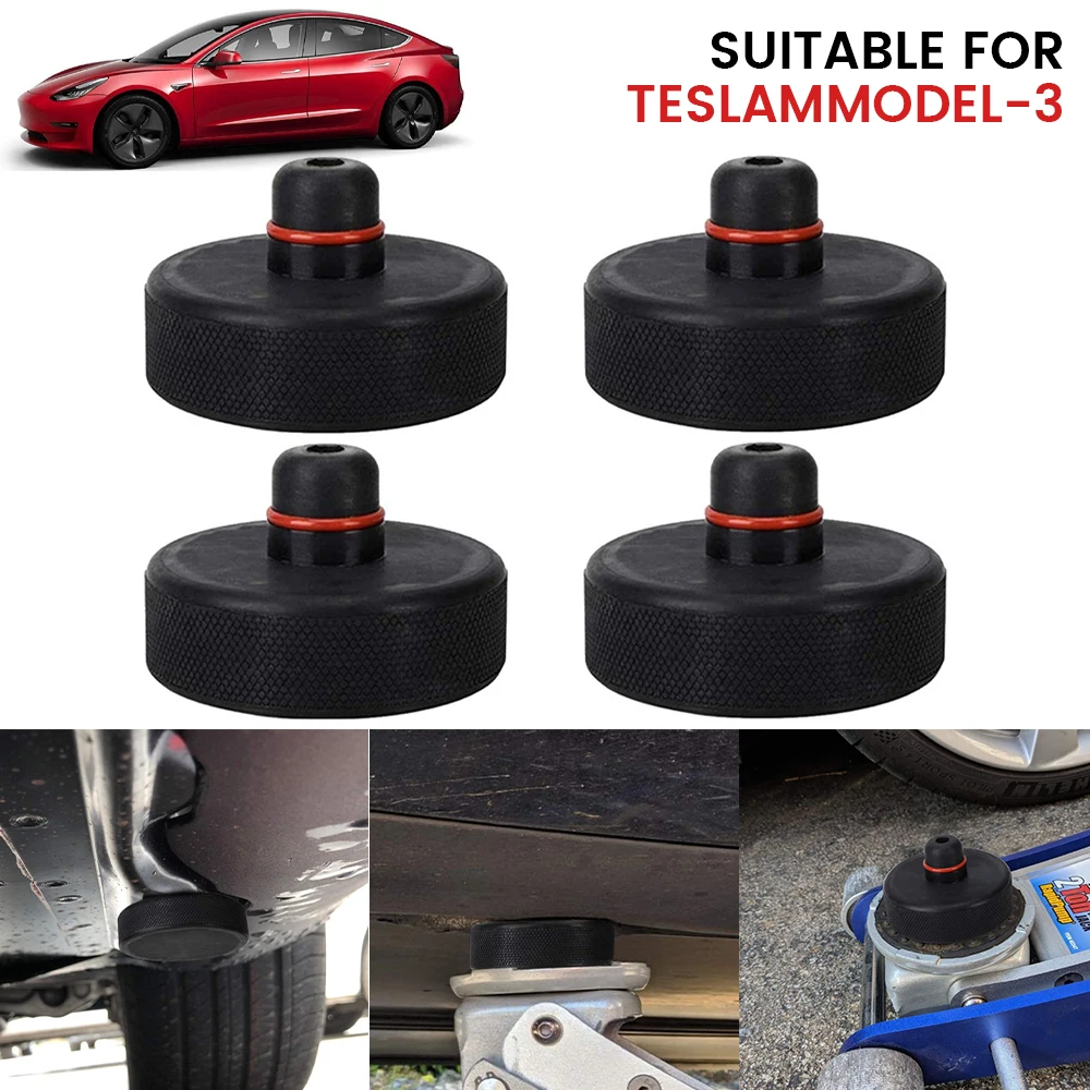 

Car Jack Point Pad Adapter Rubber Lifting Raise Jack Pad Frame Rail Protector for Tesla Model 3 S X Lifting Tool Garage