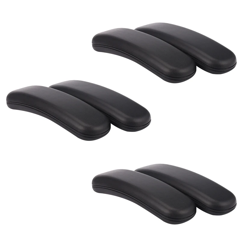 

6X Office Chair Parts Arm Pad Armrest Replacement 9.75 Inch X 3 Inch (Black)