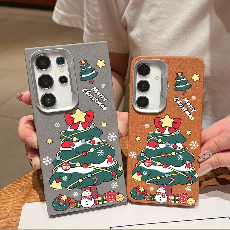 Чехол Рождественская елка для Samsung Galaxy S24 FE S23 S22 Ultra A55 A54 A53 A35 A15 A16 A25 A14 5G с текстурой