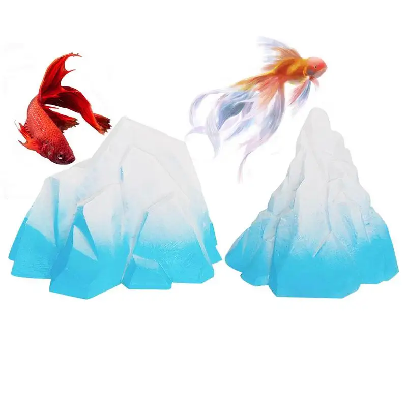 

Fish Tank Decoration 2pcs Small Realistic Iceberg Rockery Landscaping To Beautify Your Aquarium High-Temperature Washing