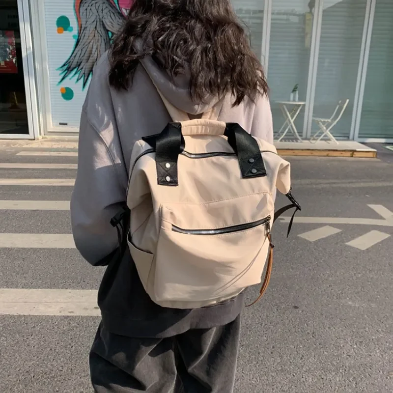 

Casual Nylon Backpack Women Larege Capacity Travel Book Bags for Teenage Girls Students Satchel Handbag Daypack School Backpack
